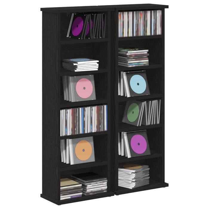 Dulap pentru CD-uri 2 buc. Stejar Negru 60 x 17 x 92 cm WALTI