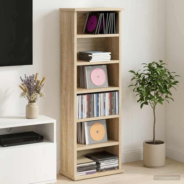 Dulap pentru CD-uri Stejar Sonoma 60 x 17 x 92 cm WALTI
