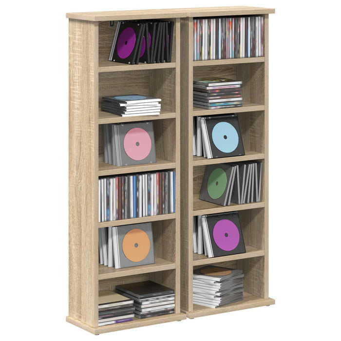 Dulap pentru CD-uri 2 buc. Stejar Sonoma 60 x 17 x 92 cm - WALTI WALTI