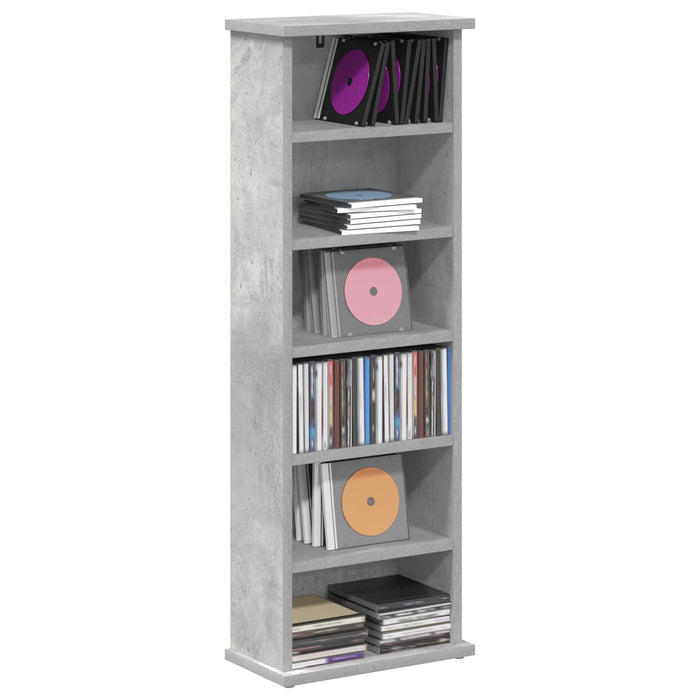 Dulap pentru CD-uri Gri Beton 60 x 17 x 92 cm Lemn prelucrat - WALTI WALTI