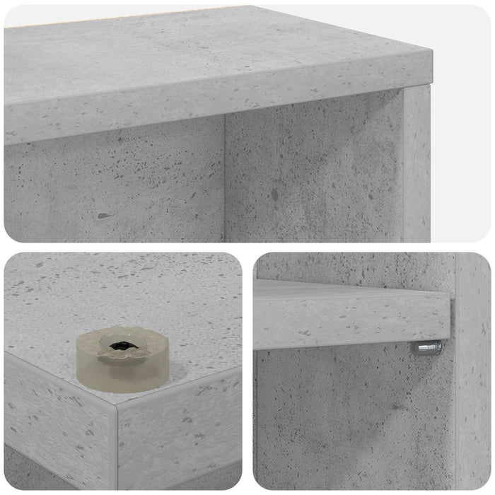 Dulap pentru CD-uri 2 buc. Gri Beton 60 x 17 x 92 cm WALTI