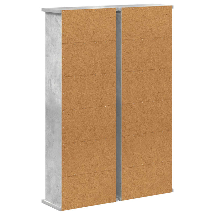 Dulap pentru CD-uri 2 buc. Gri Beton 60 x 17 x 92 cm WALTI