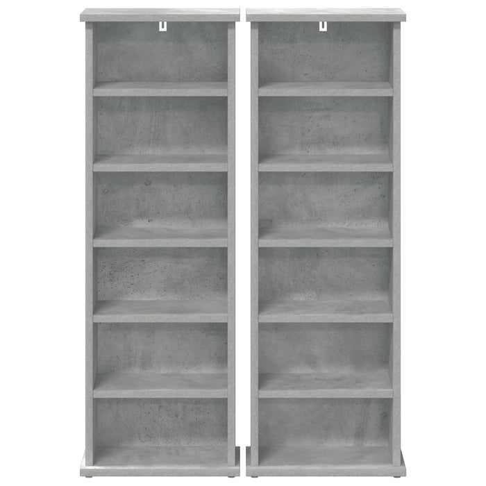 Dulap pentru CD-uri 2 buc. Gri Beton 60 x 17 x 92 cm WALTI