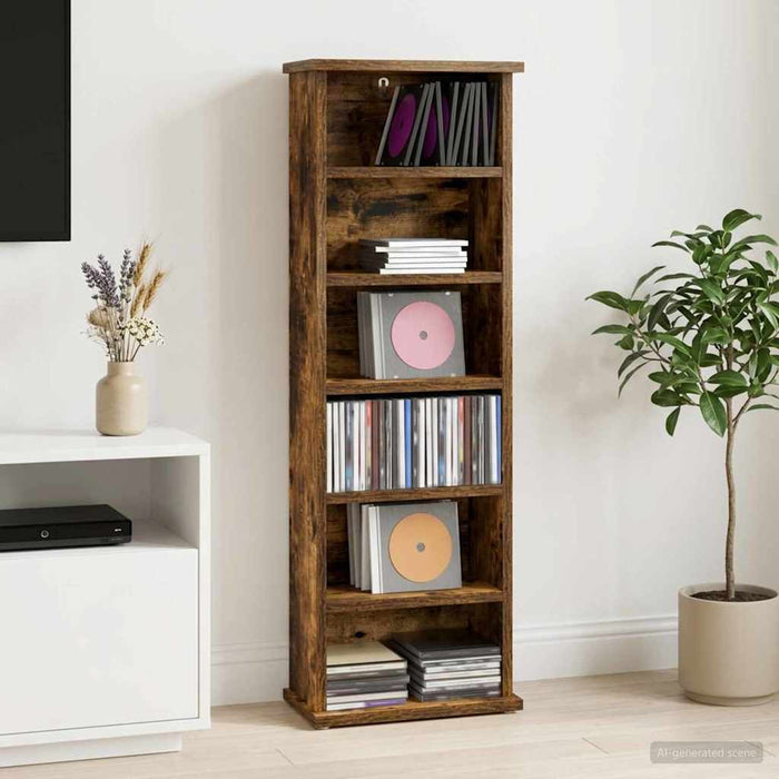 Dulap pentru CD-uri Stejar fumuriu 60 x 17 x 92 cm - WALTI WALTI