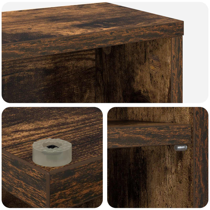 Dulap pentru CD-uri 2 buc. Stejar fumuriu 60 x 17 x 92 cm WALTI