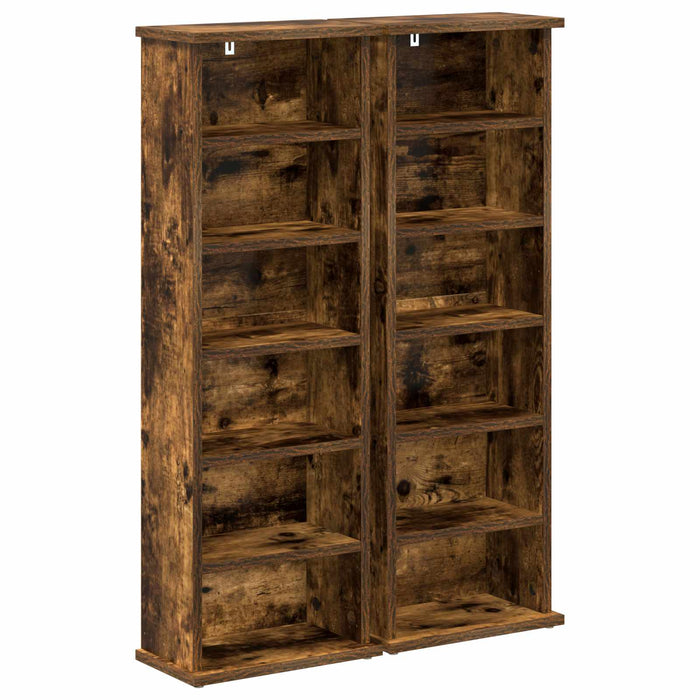 Dulap pentru CD-uri 2 buc. Stejar fumuriu 60 x 17 x 92 cm WALTI