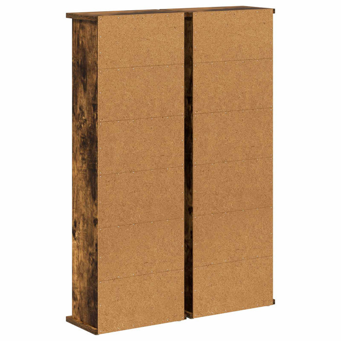 Dulap pentru CD-uri 2 buc. Stejar fumuriu 60 x 17 x 92 cm WALTI