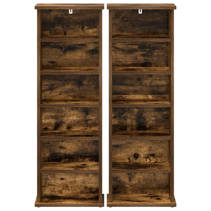 Dulap pentru CD-uri 2 buc. Stejar fumuriu 60 x 17 x 92 cm WALTI
