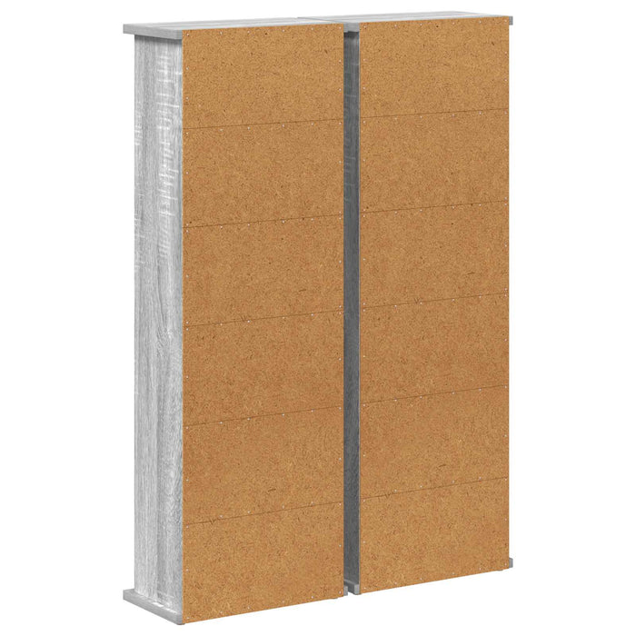 Dulap pentru CD-uri 2 buc. Sonoma gri 60 x 17 x 92 cm WALTI