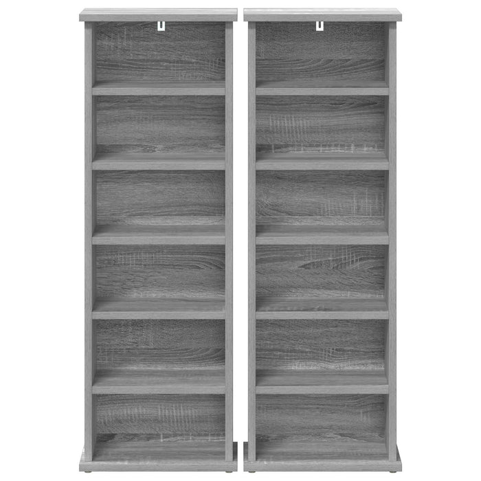 Dulap pentru CD-uri 2 buc. Sonoma gri 60 x 17 x 92 cm WALTI