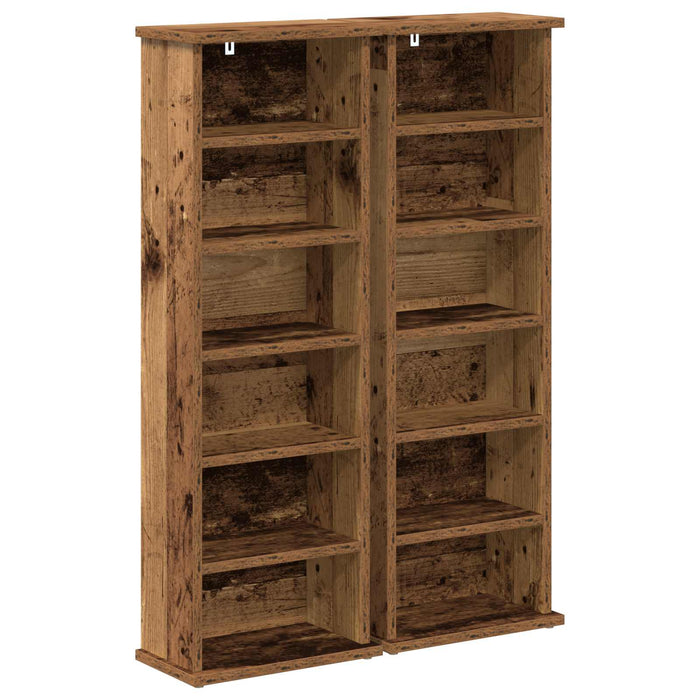 Dulap pentru CD-uri 2 buc. Lemn vechi 60 x 17 x 92 cm WALTI