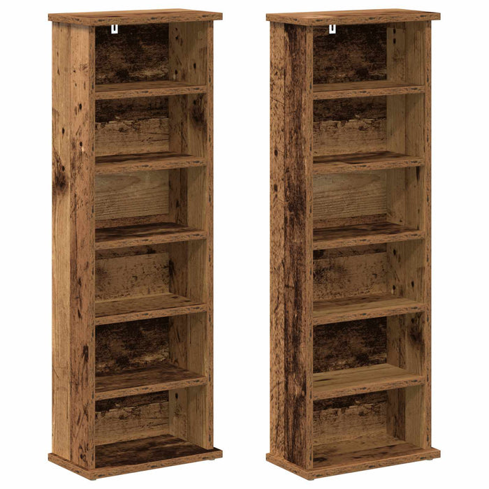 Dulap pentru CD-uri 2 buc. Lemn vechi 60 x 17 x 92 cm WALTI