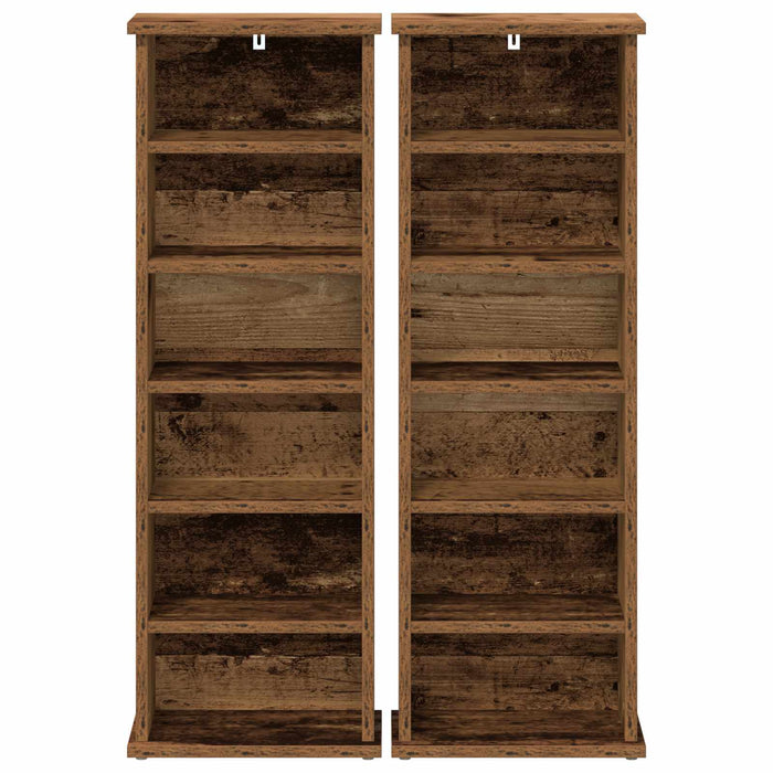 Dulap pentru CD-uri 2 buc. Lemn vechi 60 x 17 x 92 cm WALTI