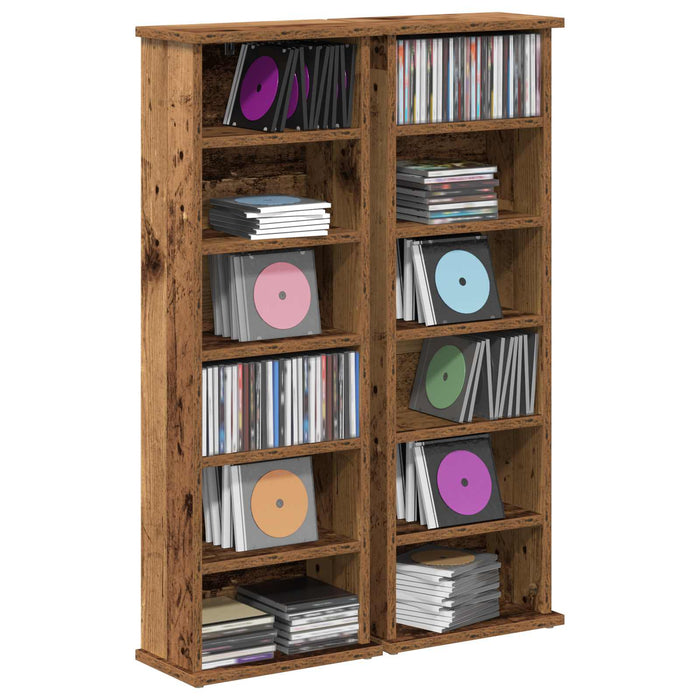 Dulap pentru CD-uri 2 buc. Lemn vechi 60 x 17 x 92 cm WALTI