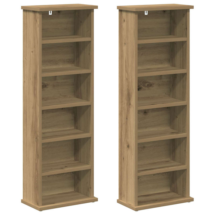 Dulap pentru CD-uri 2 buc. Stejar Artizanal 60 x 17 x 92 cm WALTI