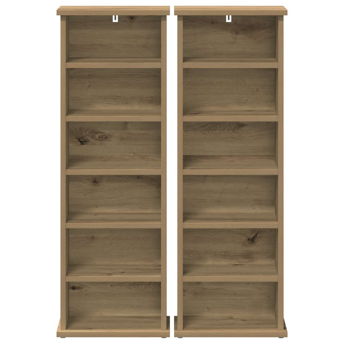 Dulap pentru CD-uri 2 buc. Stejar Artizanal 60 x 17 x 92 cm WALTI