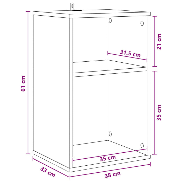 Dulap pentru discuri de vinil Stejar Negru 38 x 33 x 61 cm - WALTI WALTI