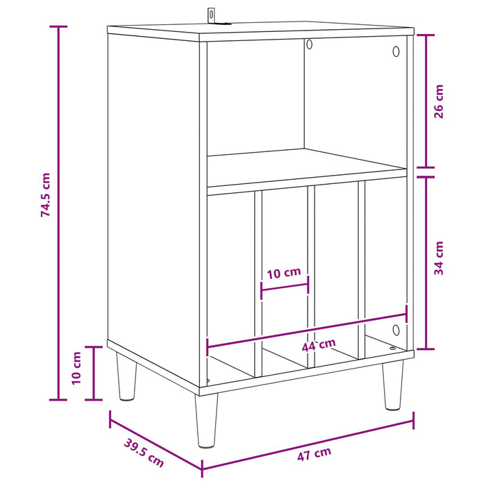 Suport pentru pick-up Stejar Negru 47 x 39,5 x 74,5 cm WALTI