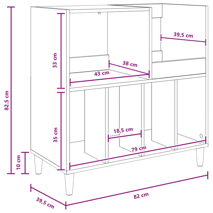 Suport pentru pick-up Stejar fumuriu 82 x 39,5 x 82,5 cm WALTI