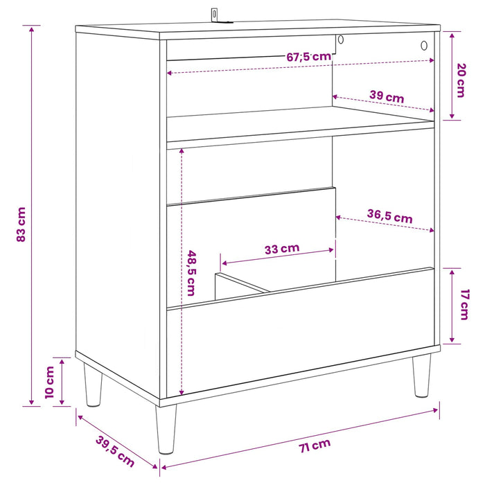 Suport pentru pick-up Sonoma gri 71 x 39,5 x 83 cm WALTI