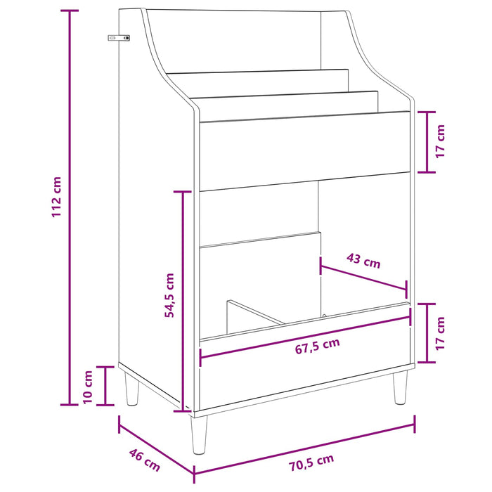 Shelve media Stejar Artizanal 70,5 x 46 x 112 cm Lemn prelucrat - WALTI WALTI