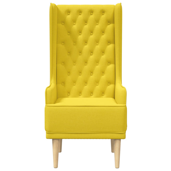 Scaun cu spătar înalt și butoane Galben Deschis Țesătură WALTI