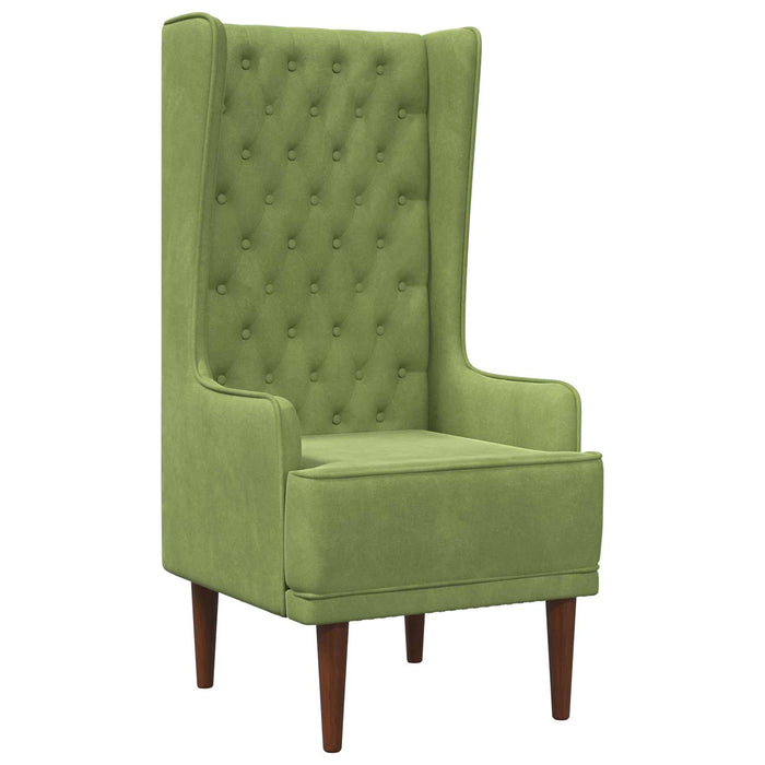Scaun cu spătar înalt și butoane Verde deschis Catifea WALTI