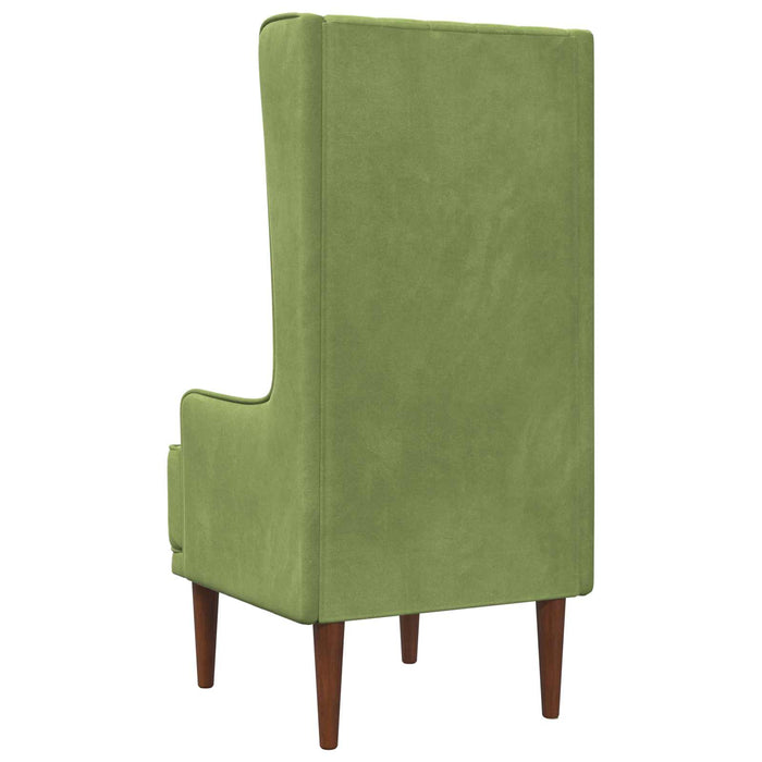 Scaun cu spătar înalt și butoane Verde deschis Catifea WALTI