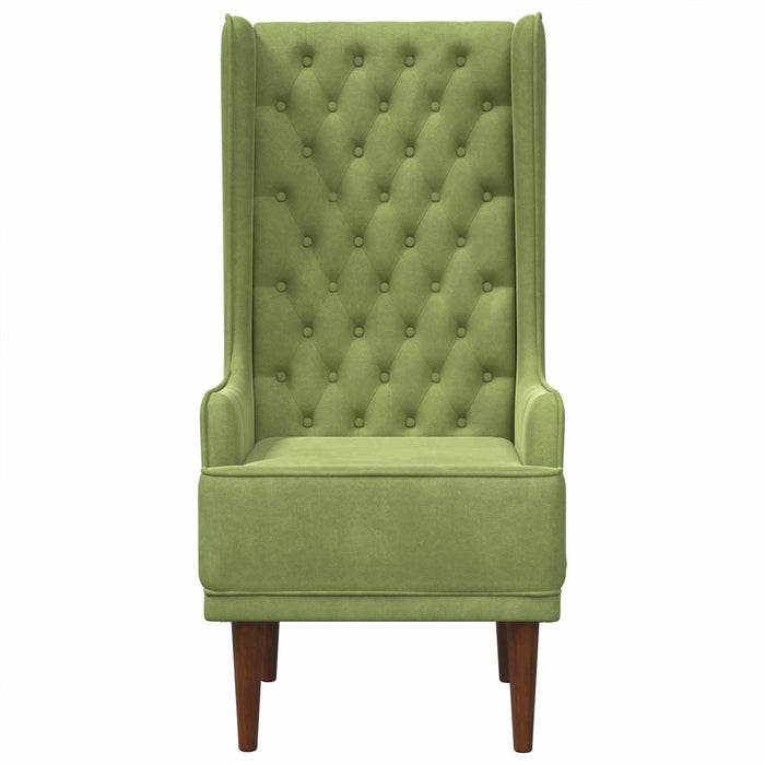 Scaun cu spătar înalt și butoane Verde deschis Catifea WALTI