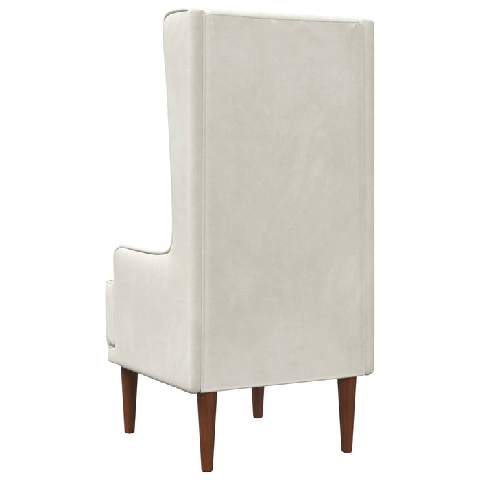 Scaun cu spătar înalt și butoane Crem Catifea WALTI