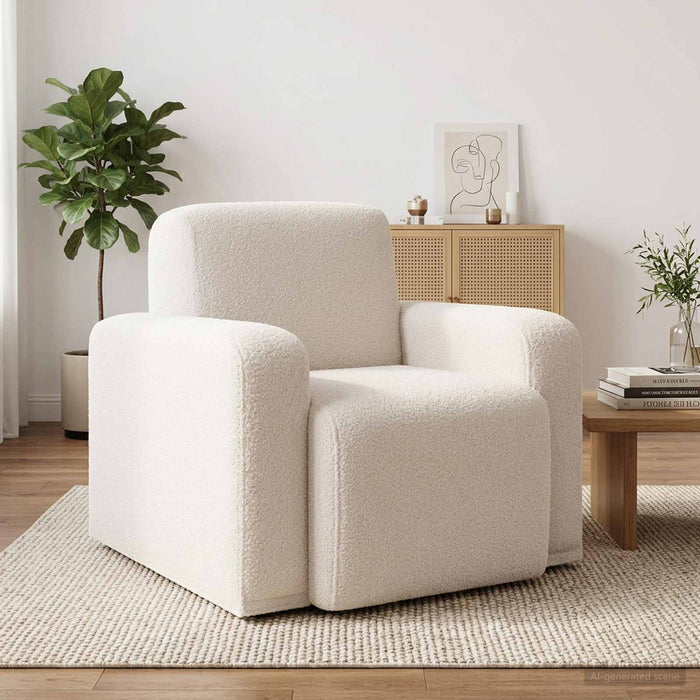 Fotoliu Crem Bouclé - WALTI WALTI