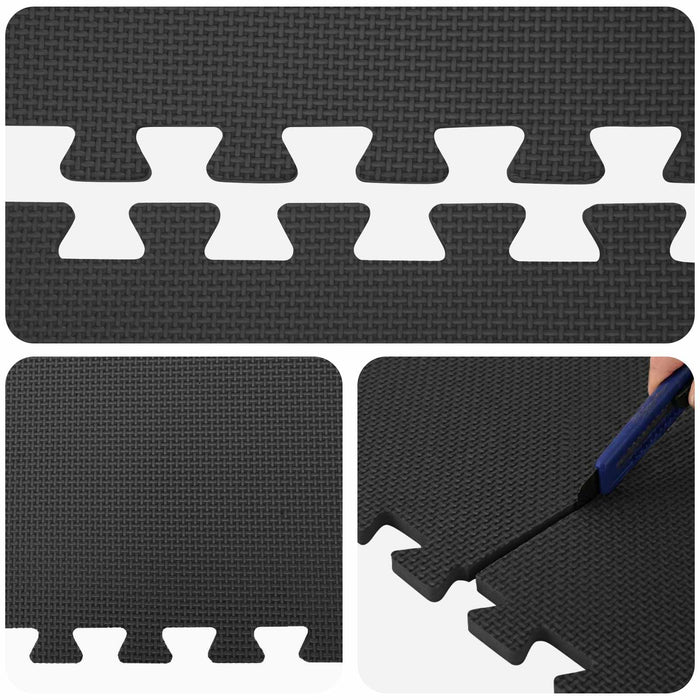 Covorase 12 pcs Negru 4,32 m² Spumă EVA WALTI