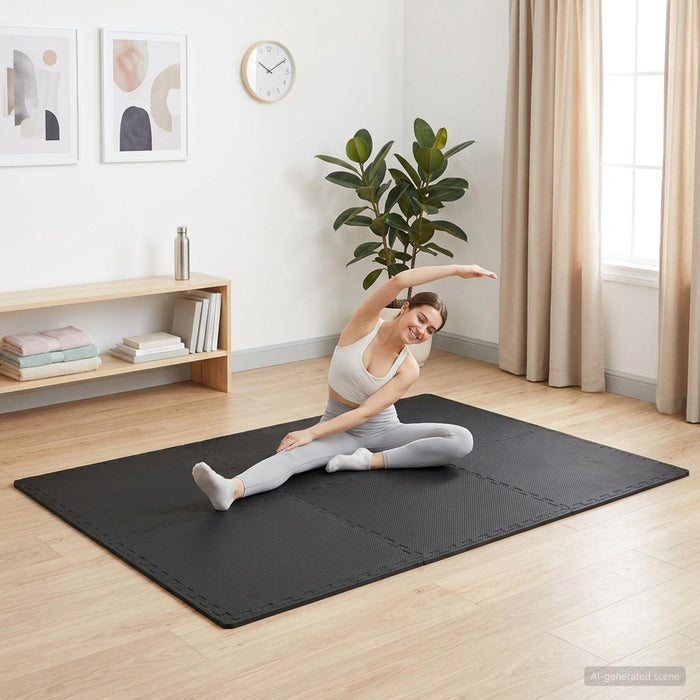 Covorase 12 pcs Negru 4,32 m² Spumă EVA WALTI