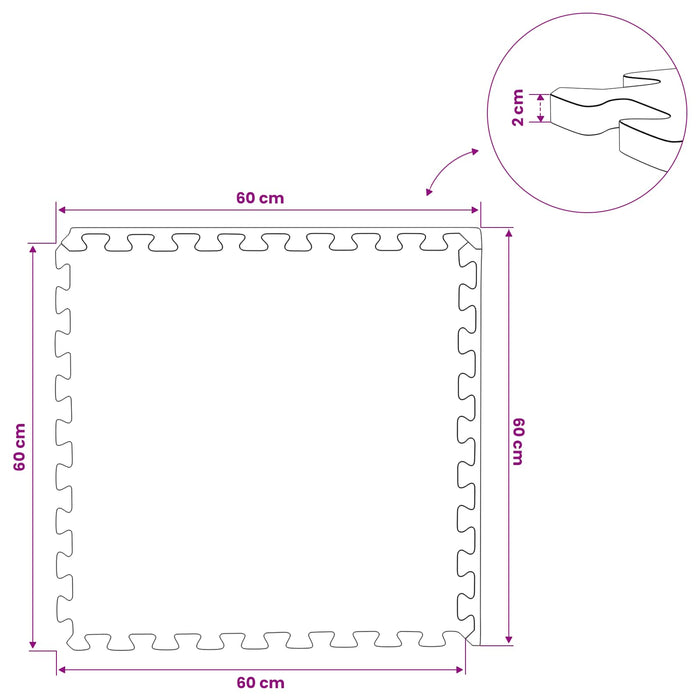 Covorase 12 pcs Negru 4,32 m² Spumă EVA WALTI