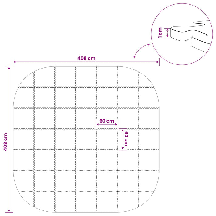 Covor de bazin pentru piscină 49 buc. Ø 408 cm Rotund Spumă EVA - WALTI WALTI