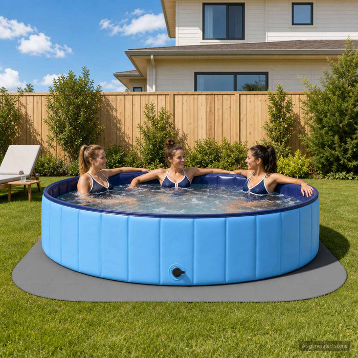Covor de bazin pentru piscină 49 buc. Ø 408 cm Rotund Spumă EVA - WALTI WALTI