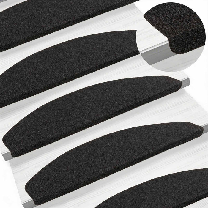 Mochete autocolante pentru scară Semicircular 15 pcs Antracit - WALTI WALTI