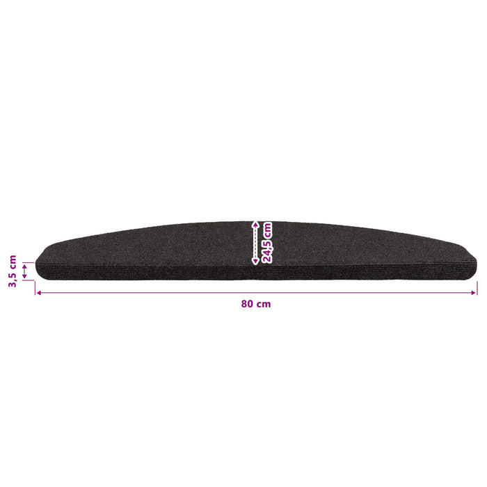 Mochete autocolante pentru scară Semicircular 15 pcs Antracit - WALTI WALTI