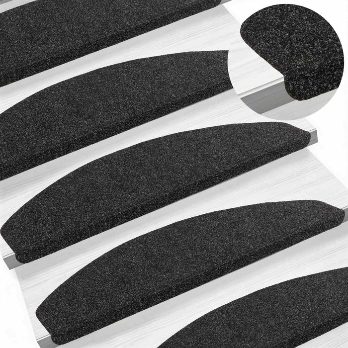 Mochete autocolante pentru scară 15 pcs Negru 80 x 28 x 3,5 cm - WALTI WALTI
