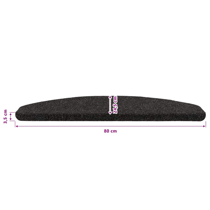 Mochete autocolante pentru scară 15 pcs Negru 80 x 28 x 3,5 cm - WALTI WALTI