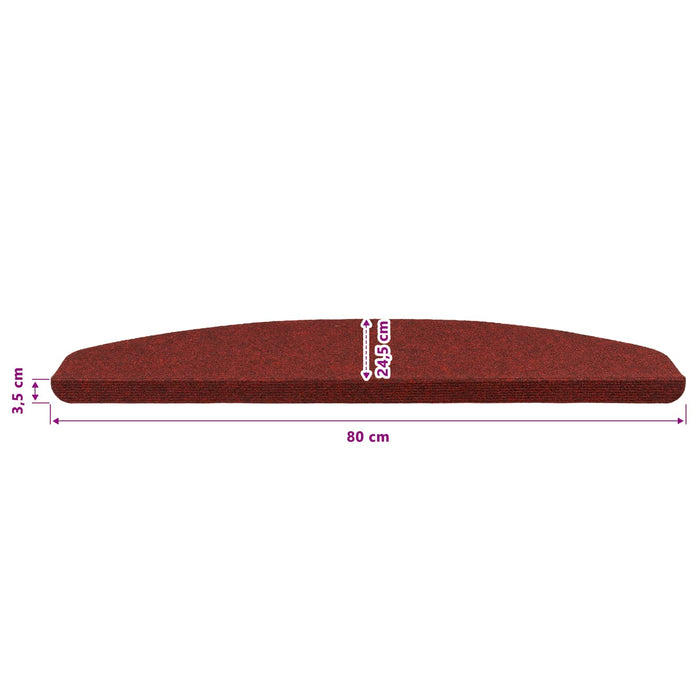 Mochete autocolante pentru scară 15 pcs Roșu 80 x 28 x 3,5 cm - WALTI WALTI