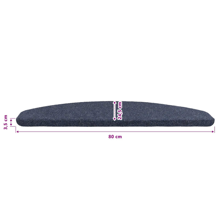 Mochete autocolante pentru scară Semicircular 15 pcs albastru - WALTI WALTI
