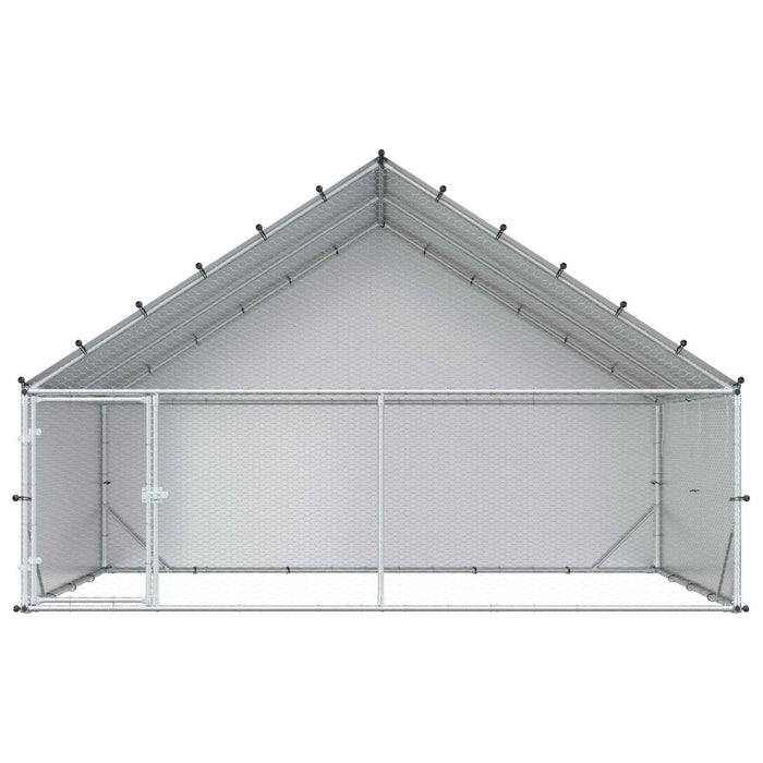 Cot pentru pui cu acoperiș Argintiu 300 x 200 x 190 cm WALTI