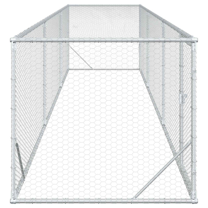 Cort pentru Găini Argintiu 500 x 100 x 100 cm Oțel Galvanizat WALTI