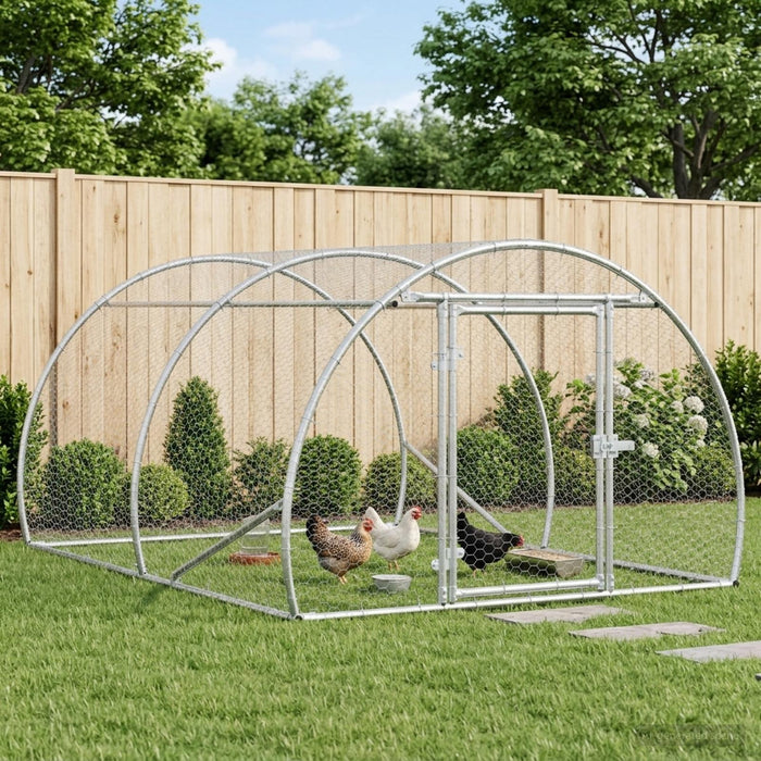Căsuță pentru pui Argintiu 200 x 150 x 100 cm Oțel Galvanizat WALTI