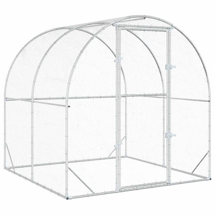 Căsuță pentru pui Argintiu 200 x 200 x 200 cm Oțel Galvanizat WALTI
