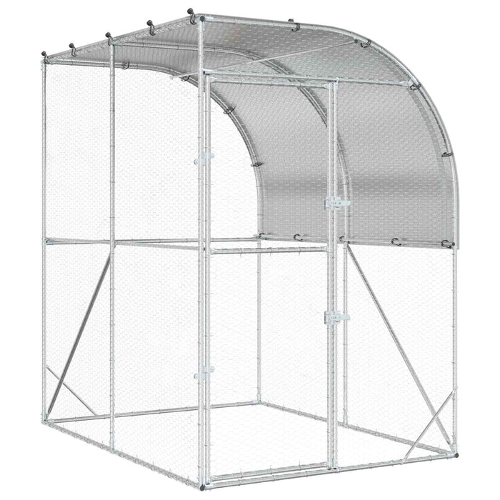 Căsuță pentru pui Argintiu 200 x 200 x 215 cm Oțel Galvanizat WALTI