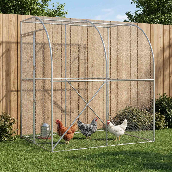 Căsuță pentru pui Argintiu 200 x 200 x 215 cm Oțel Galvanizat WALTI