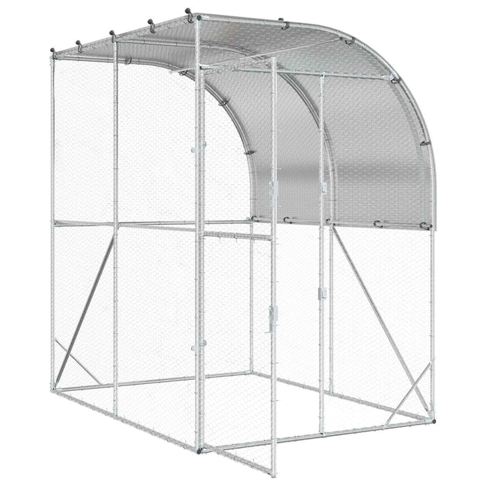 Căsuță pentru pui Argintiu 200 x 200 x 215 cm Oțel Galvanizat WALTI
