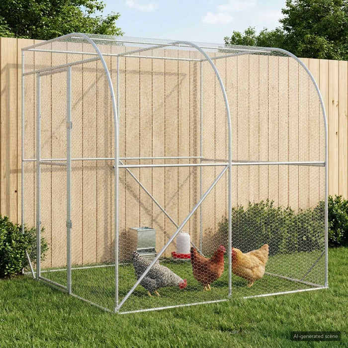 Căsuță pentru pui Argintiu 200 x 200 x 215 cm Oțel Galvanizat WALTI